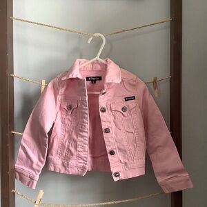 Like new! Kids pink tractor Jean jacket